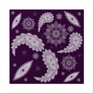 Floral pattern with leaves and flowers paisley style Posters and Art